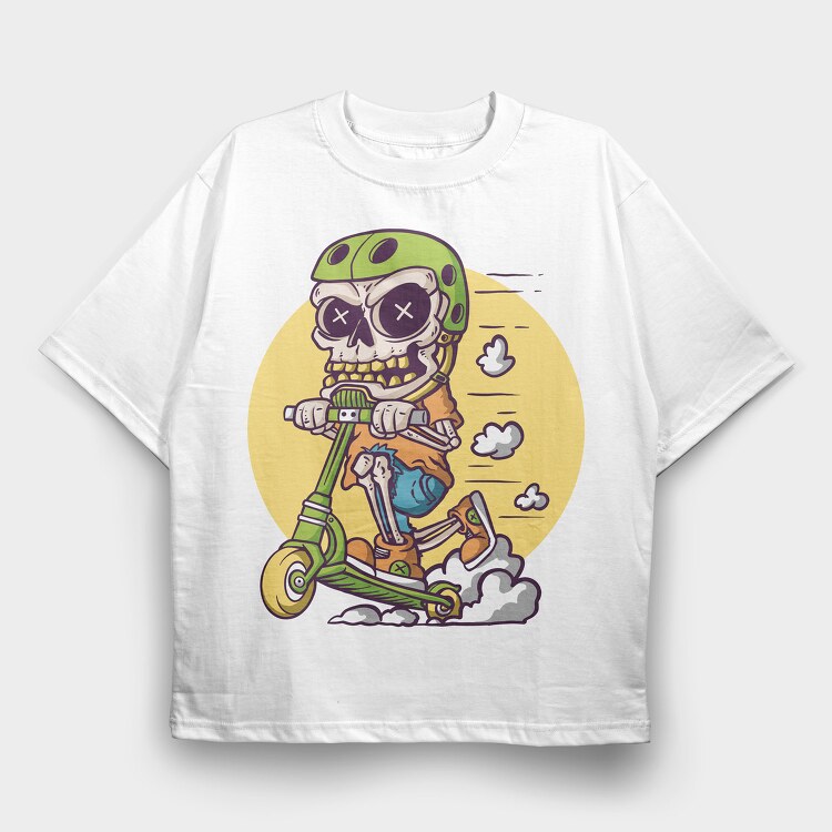 Scooter Bones, Tricou Oversize Barbati (Unisex)