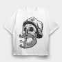 Marine Skull, Tricou Oversize Barbati (Unisex)