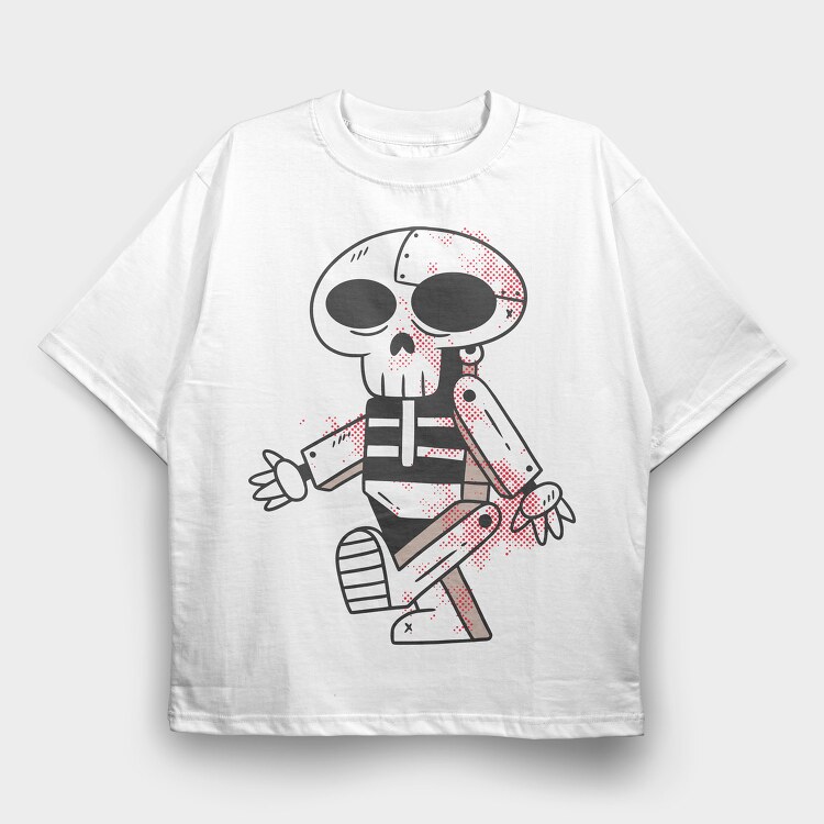 Robot Skull, Tricou Oversize Barbati (Unisex)