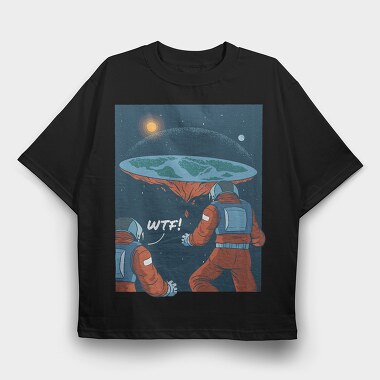 Flat Earth, Tricou Oversize Barbati (Unisex)