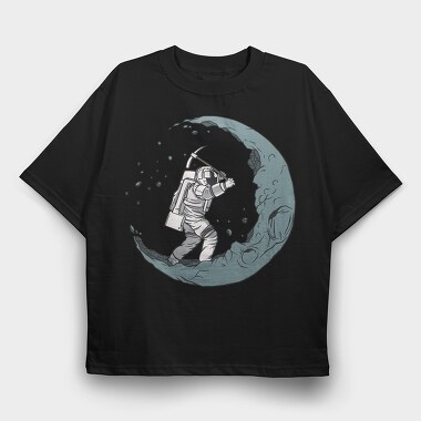 Astronaut Digging The Moon, Tricou Oversize Barbati (Unisex)