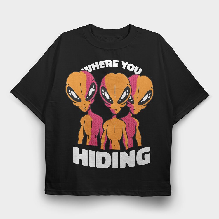 Creepy Aliens, Tricou Oversize Barbati (Unisex)