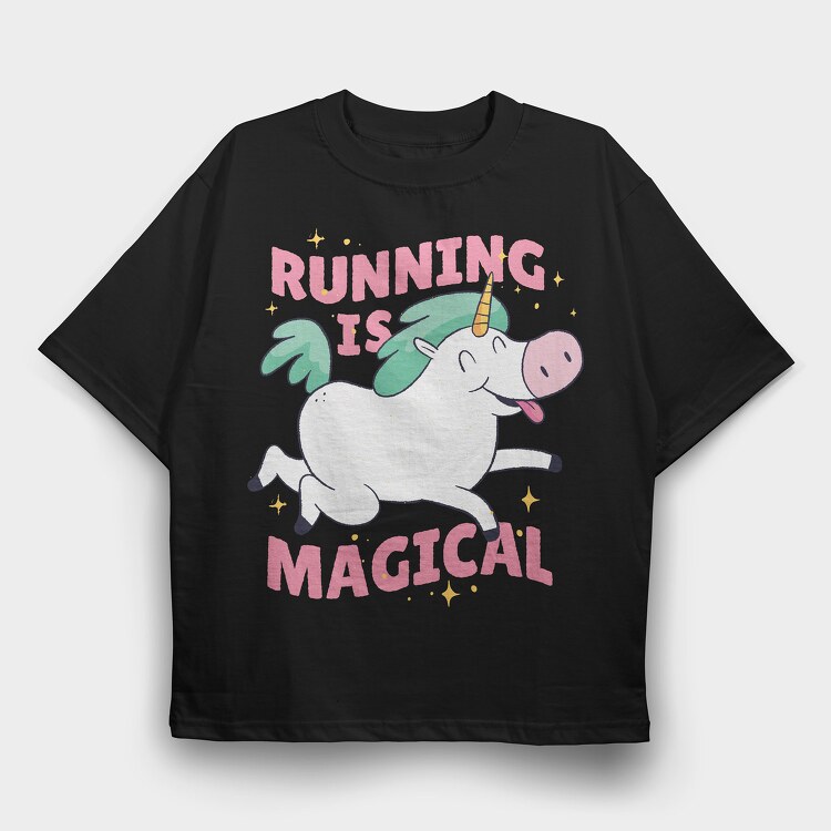 Running Is Magical, Tricou Oversize Barbati (Unisex)