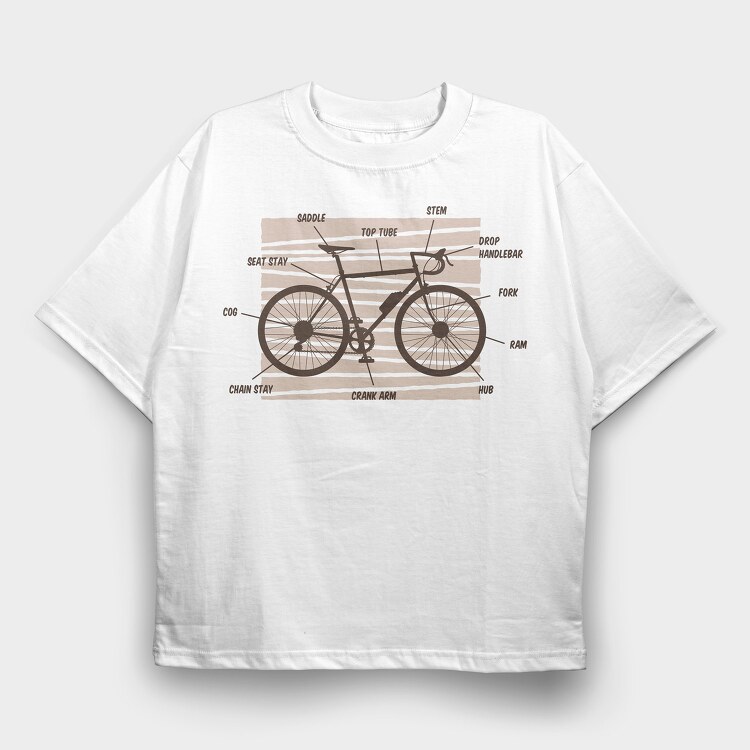 Bike Anatomy, Tricou Oversize Barbati (Unisex)