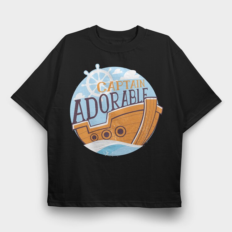 Captain Adorable, Tricou Oversize Barbati (Unisex)