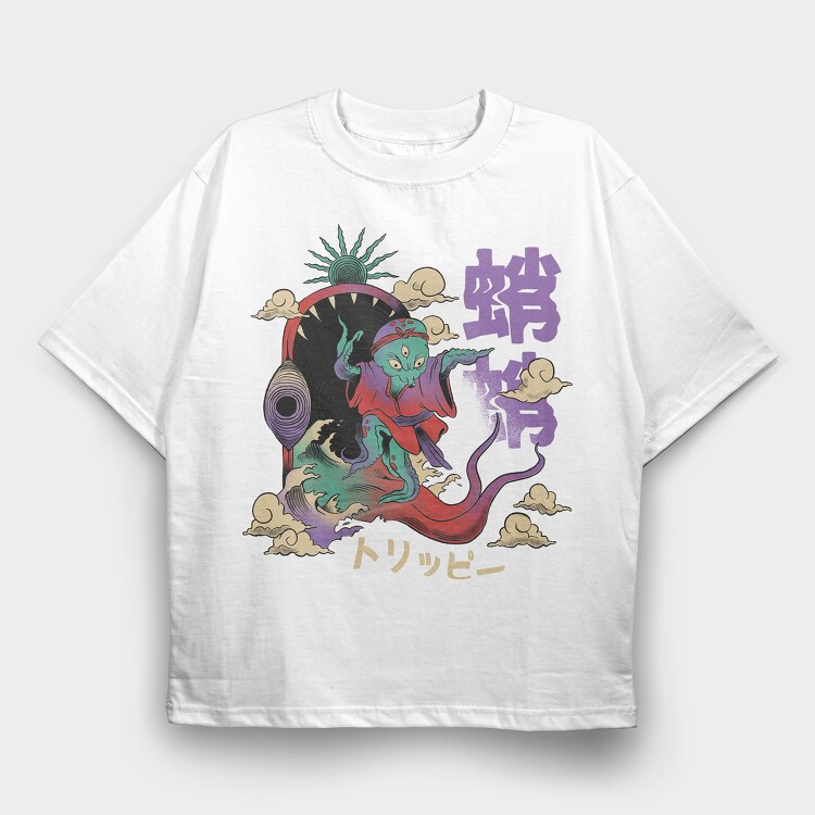 Psychedelic Japanese 07, Tricou Oversize Barbati (Unisex)