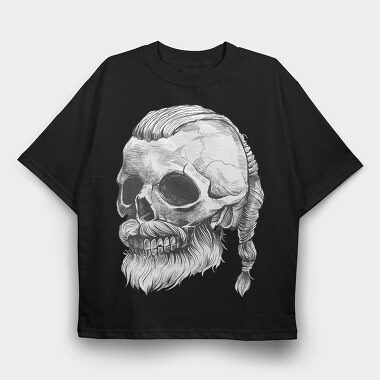 Skull Viking, Tricou Oversize Barbati (Unisex)