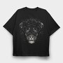 Monochrome Lion, Tricou Oversize Barbati (Unisex)