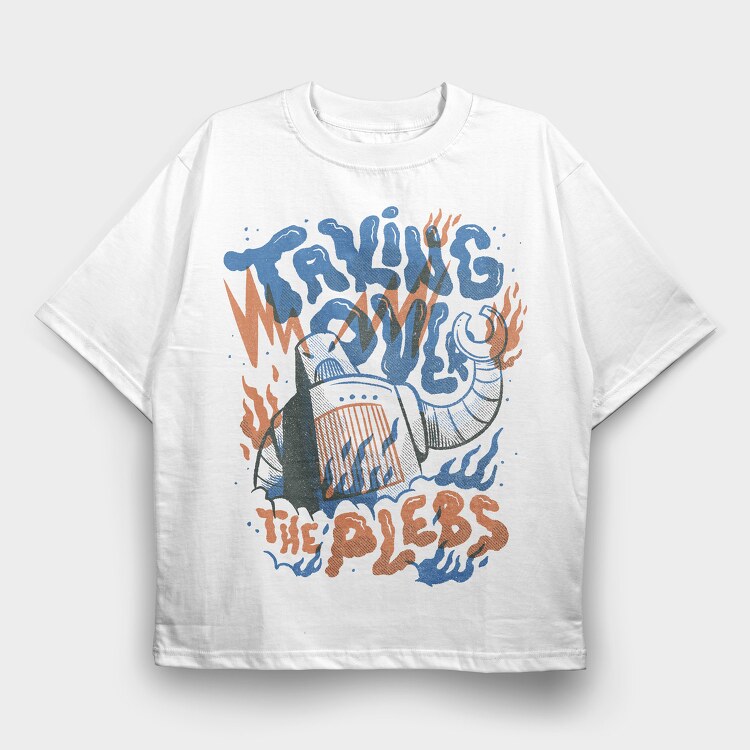 Robot Invasion 01, Tricou Oversize Barbati (Unisex)