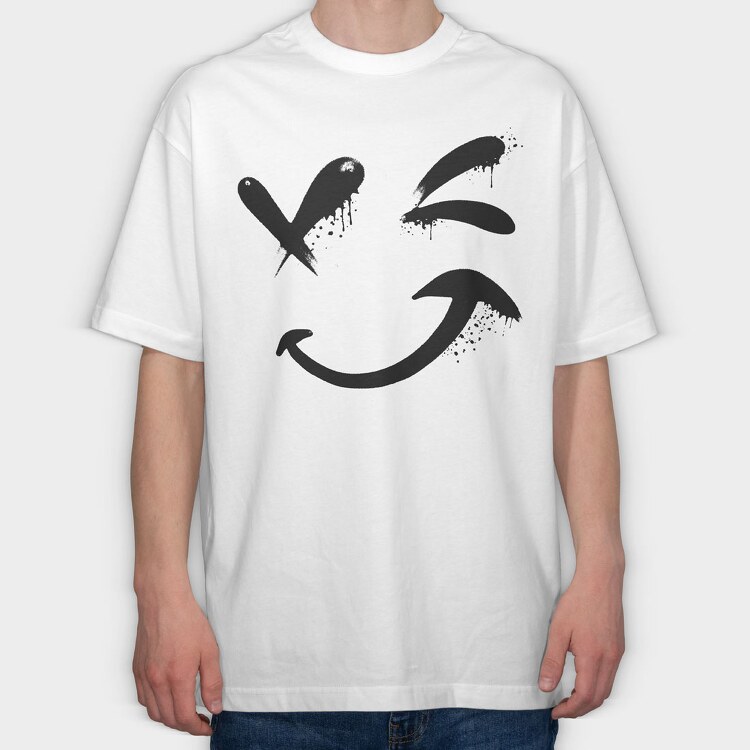 Emoji Happy Face, Tricou Oversize Barbati (Unisex)