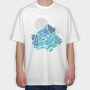 Watercolour Moon Landscape, Tricou Oversize Barbati (Unisex)