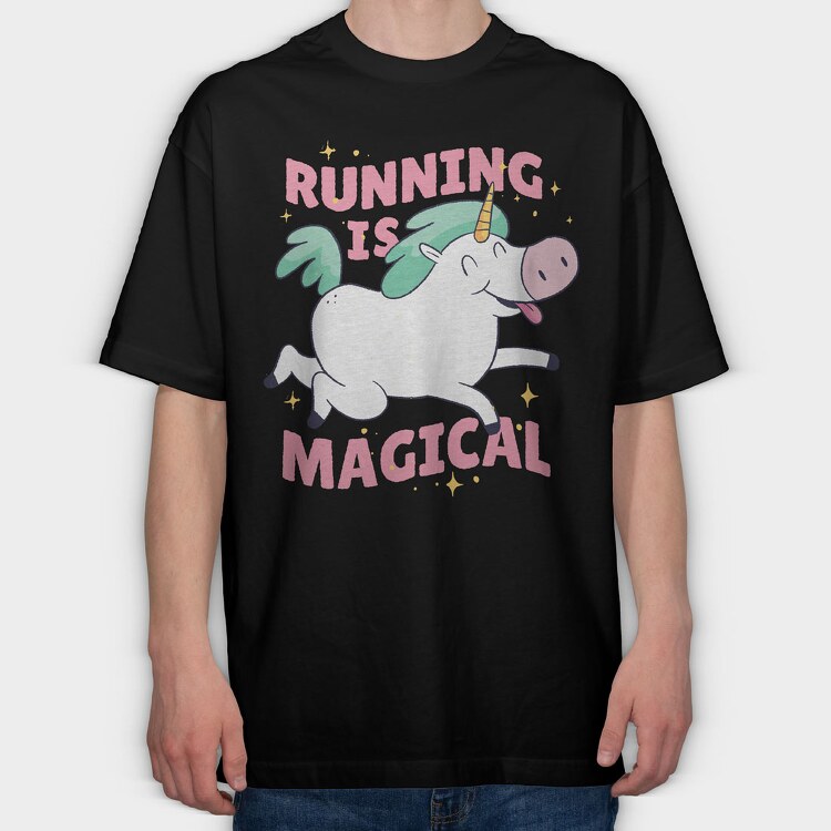 Running Is Magical, Tricou Oversize Barbati (Unisex)