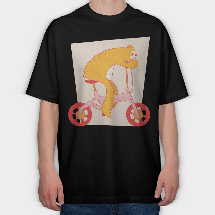 Sloth Ebike, Tricou Oversize Barbati (Unisex)