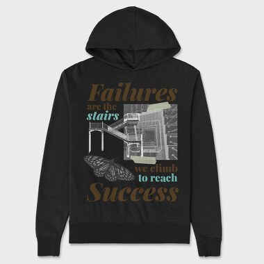 Failures Are Stairs to Success, Hanorac Oversize Barbati (Unisex)