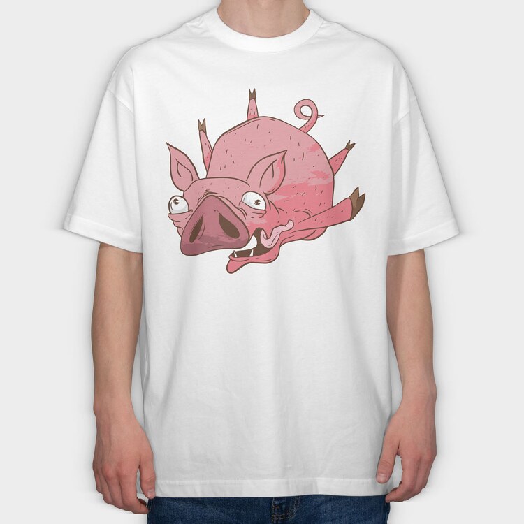 Flying Pig, Tricou Oversize Barbati (Unisex)