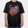 Cat In Box, Tricou Oversize Barbati (Unisex)