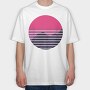 Retro Mountain, Tricou Oversize Barbati (Unisex)