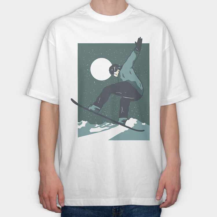 Snowboarder, Tricou Oversize Barbati (Unisex)