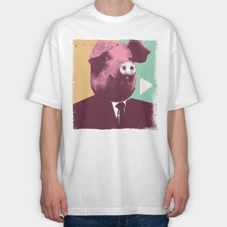 Pig Head, Tricou Oversize Barbati (Unisex)