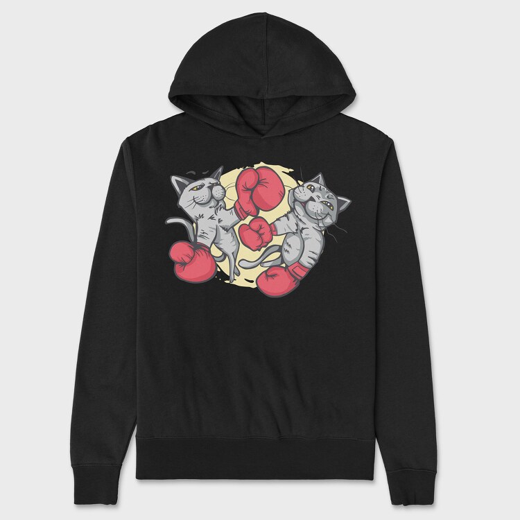 Boxing Cats, Hanorac Oversize Barbati (Unisex)