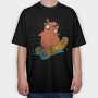 Surfing Beaver, Tricou Oversize Barbati (Unisex)
