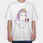 Middle Finger Unicorn, Tricou Oversize Barbati (Unisex)