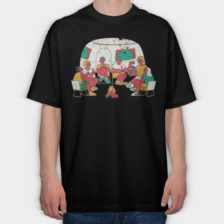 Camping People, Tricou Oversize Barbati (Unisex)