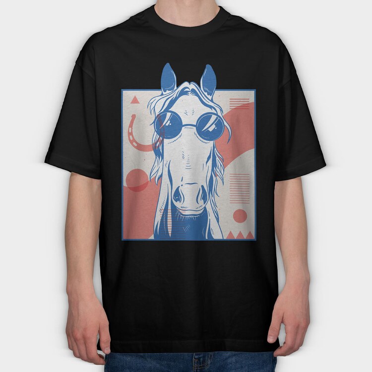Cool Horse, Tricou Oversize Barbati (Unisex)