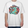 Firefighter Dinosaur, Tricou Oversize Barbati (Unisex)