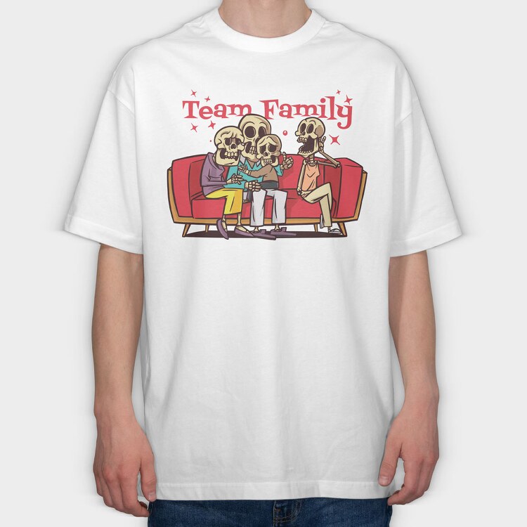 Skeletons Family, Tricou Oversize Barbati (Unisex)