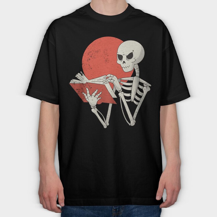 Skeleton Book, Tricou Oversize Barbati (Unisex)