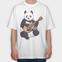 Guitar Panda, Tricou Oversize Barbati (Unisex)