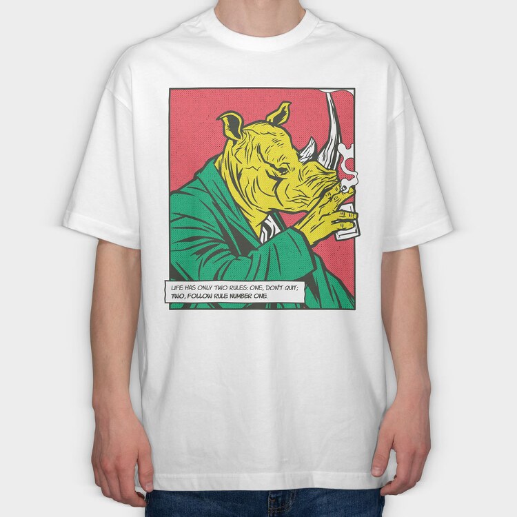 Rhinoceros Si, Tricou Oversize Barbati (Unisex)