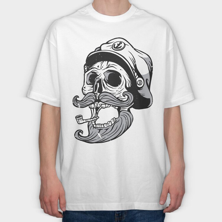 Marine Skull, Tricou Oversize Barbati (Unisex)