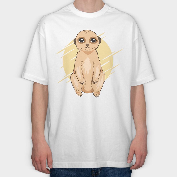 Cute Meerkat, Tricou Oversize Barbati (Unisex)