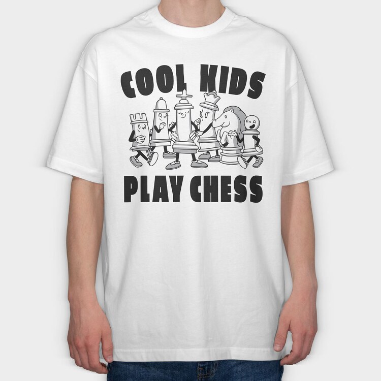 Chess Cartoon, Tricou Oversize Barbati (Unisex)