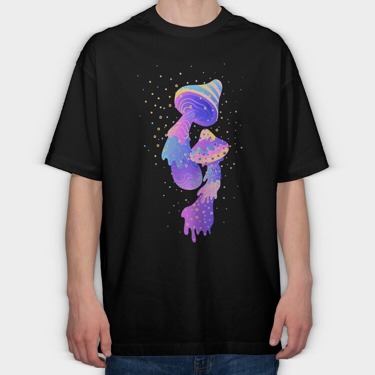Psychedelics Mushrooms, Tricou Oversize Barbati (Unisex)