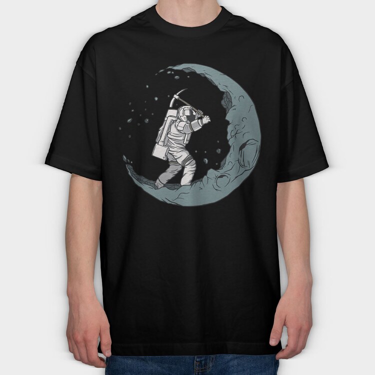 Astronaut Digging The Moon, Tricou Oversize Barbati (Unisex)