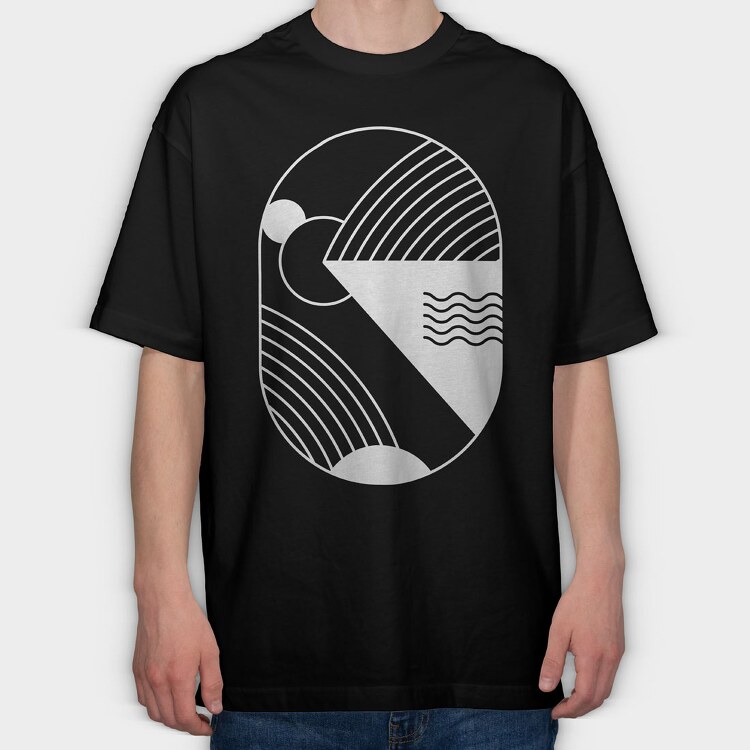 Minimal Geometric 2, Tricou Oversize Barbati (Unisex)