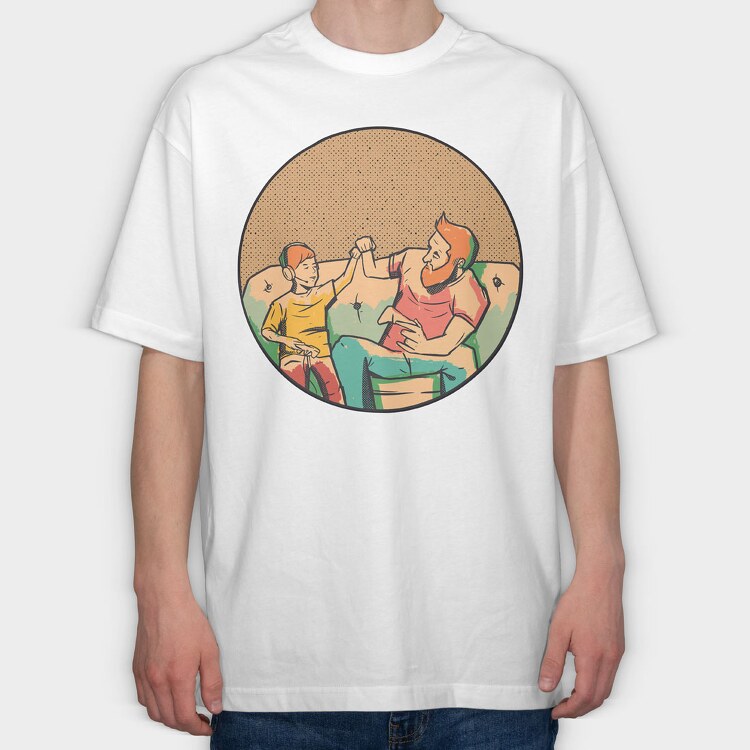 Dad Gamer And Son, Tricou Oversize Barbati (Unisex)