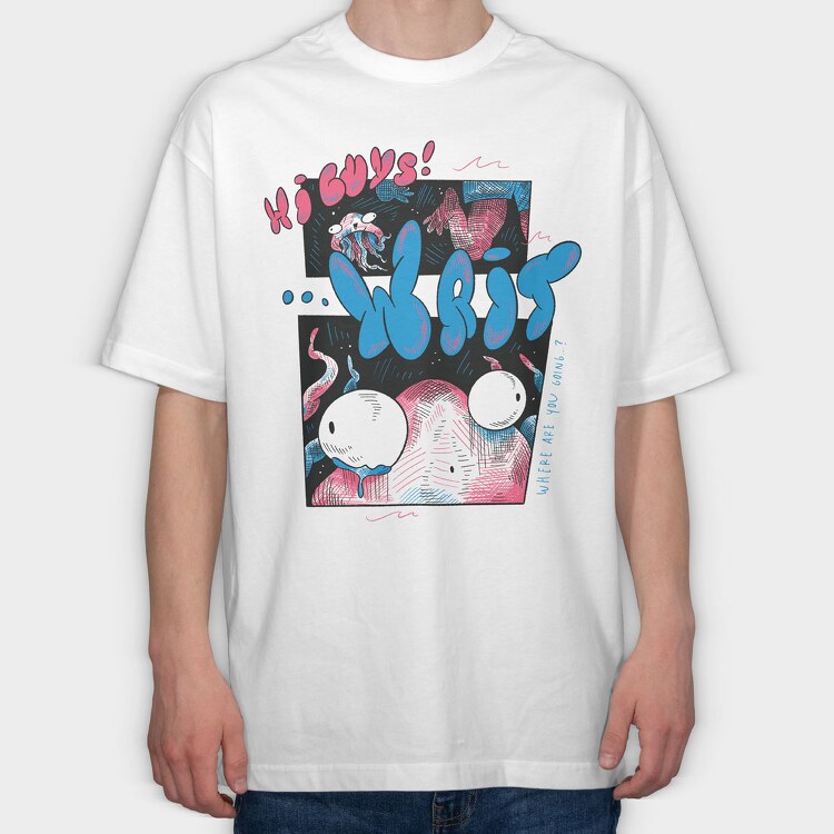 Ocean Creatures 08, Tricou Oversize Barbati (Unisex)