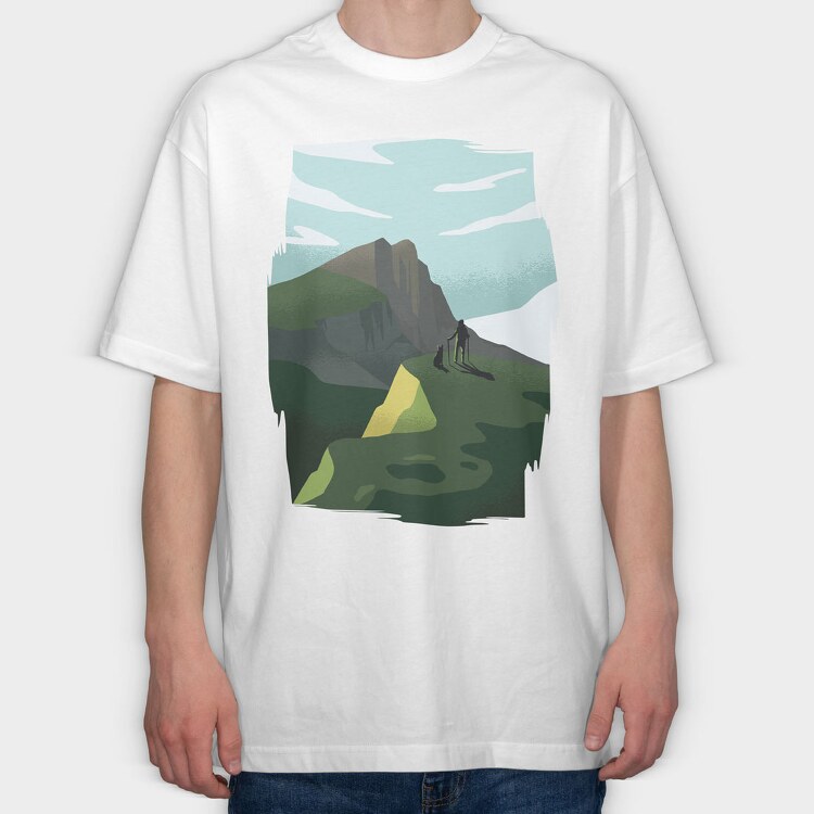 Munros Hiking, Tricou Oversize Barbati (Unisex)