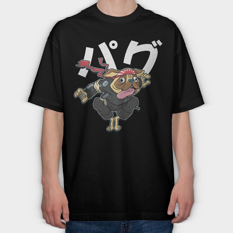 Pug 2, Tricou Oversize Barbati (Unisex)