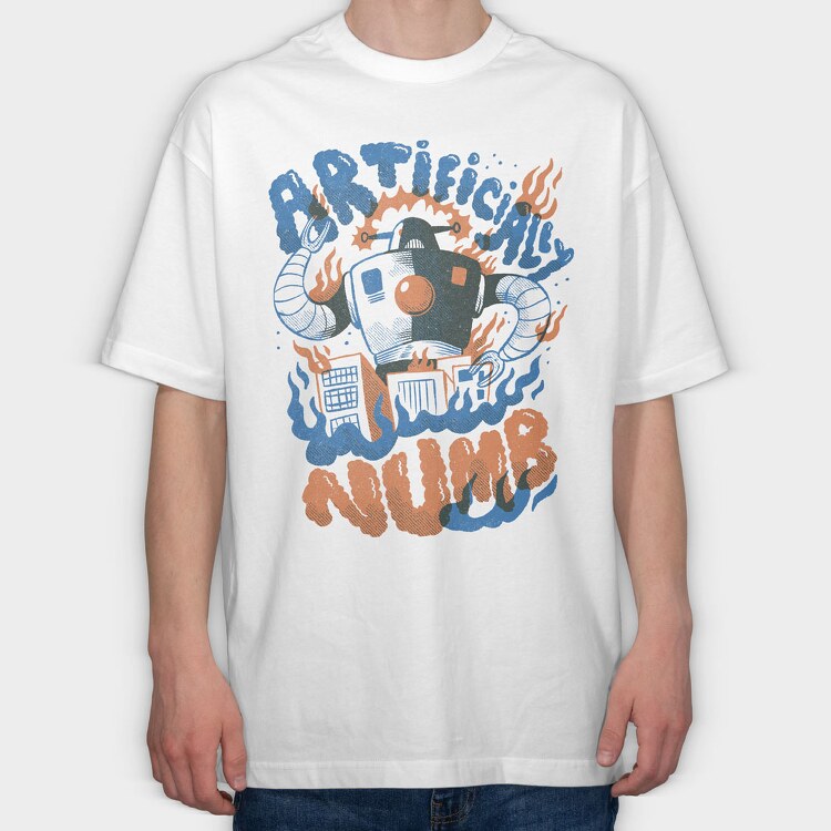 Robot Invasion 02, Tricou Oversize Barbati (Unisex)