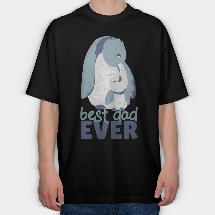 Best Dad Ever Penguin, Tricou Oversize Barbati (Unisex)