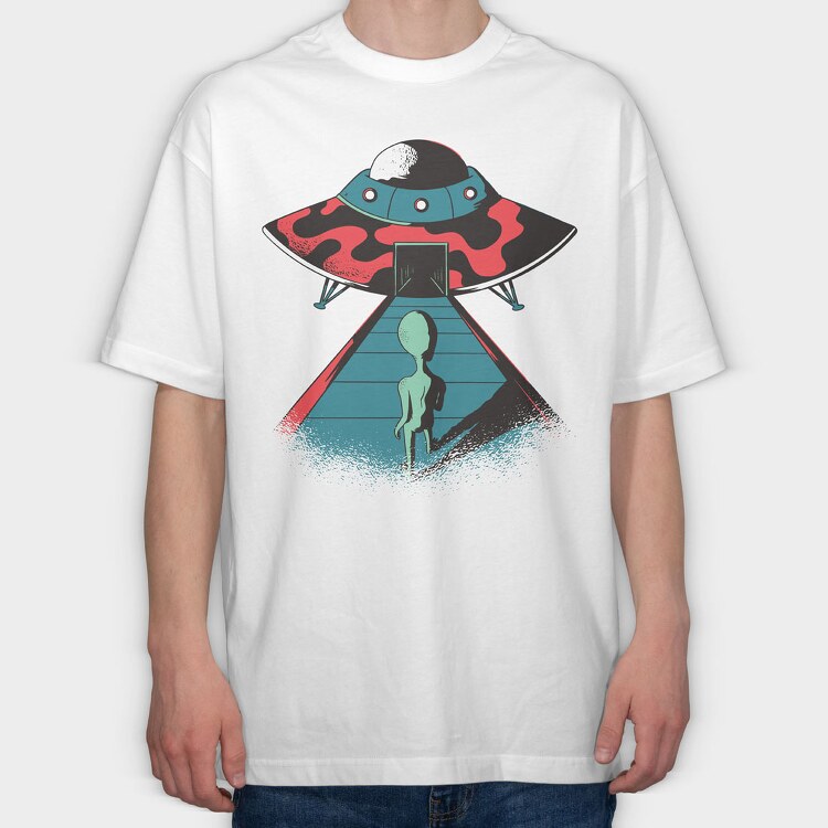 Alien Ufo, Tricou Oversize Barbati (Unisex)
