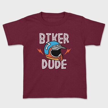 Biker Dude Helmet Flash, Tricou Copii