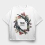 Bird Bloom Frame, Tricou Oversize Barbati (Unisex)