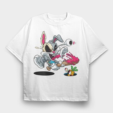 Bunny Punch Vibes, Tricou Oversize Barbati (Unisex)
