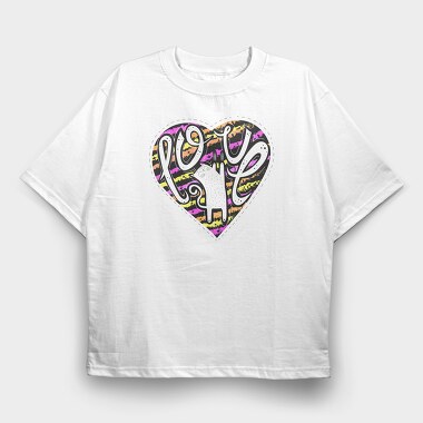 Cat Love Vibe, Tricou Oversize Barbati (Unisex)